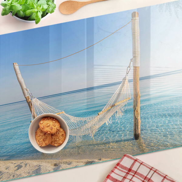 Schneidebrett glas Hängematte am Meer