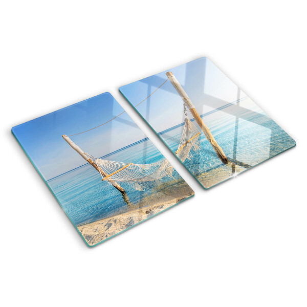 Schneidebrett glas Hängematte am Meer