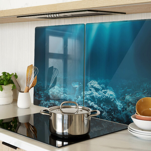 Schneidebrett glas Unterwasserlandschaft mit einem Korallenriff