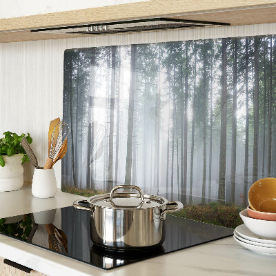 Glas-Schneidebrett mit Motiv 'Nebelwald'