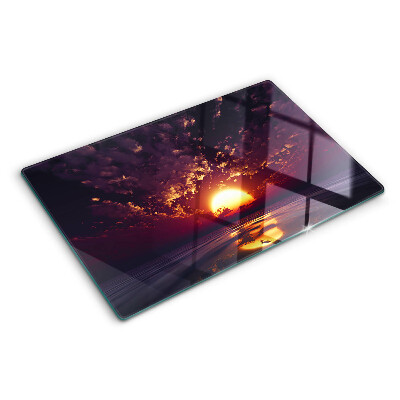 Schneidebrett Sonnenuntergang über dem Meer