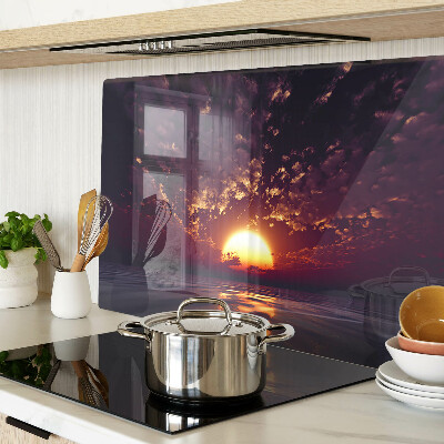 Schneidebrett Sonnenuntergang über dem Meer