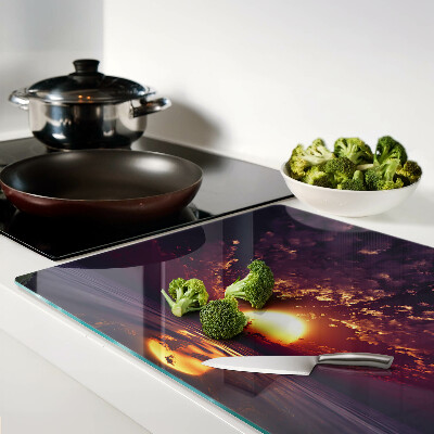 Schneidebrett Sonnenuntergang über dem Meer