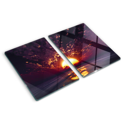 Schneidebrett Sonnenuntergang über dem Meer