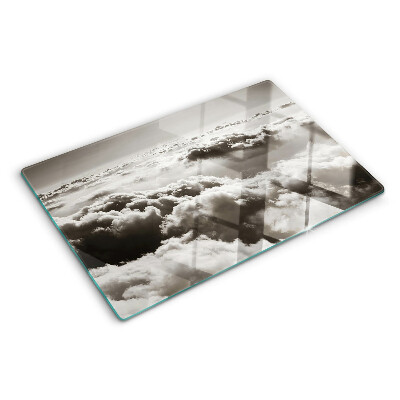 Glas schneidebrett Wolken in Grautönen