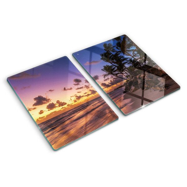 Schneidebrett Sonnenuntergang über dem Strand