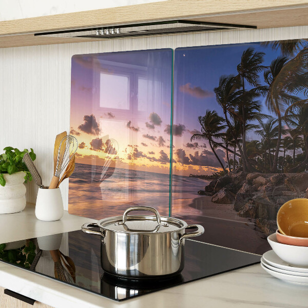 Schneidebrett Sonnenuntergang über dem Strand