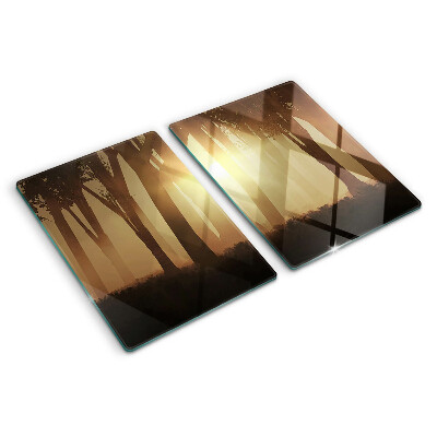 Schneidebrett Sonnenuntergang im Wald