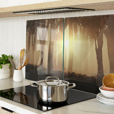 Schneidebrett Sonnenuntergang im Wald