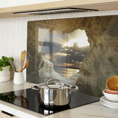 Schneidebrett mit Motiv 'Blick aufs Meer durch die Grotte'