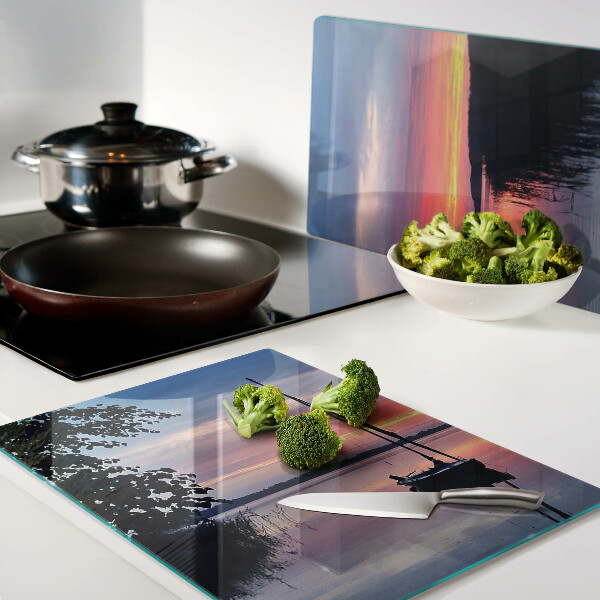 Schneidebrett Glas mit Motiv 