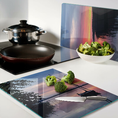 Schneidebrett Glas mit Motiv 