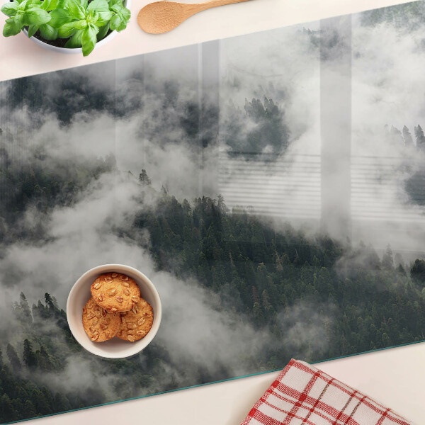 Schneidebrett glas Berge in den Wolken