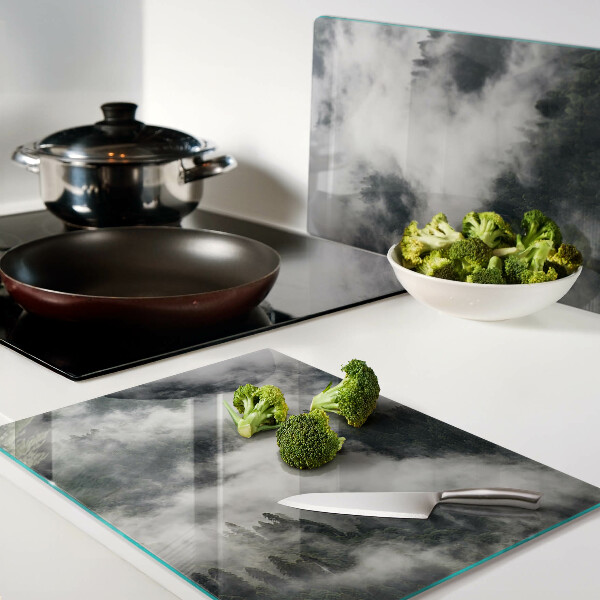 Schneidebrett glas Berge in den Wolken