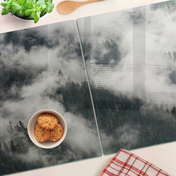 Schneidebrett glas Berge in den Wolken