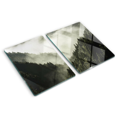 Schneidebrett Berglandschaft im Nebel