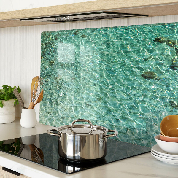 Glas-Schneidebrett mit Poolwasser-Motiv