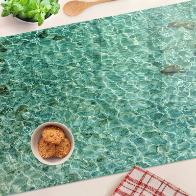 Glas-Schneidebrett mit Poolwasser-Motiv