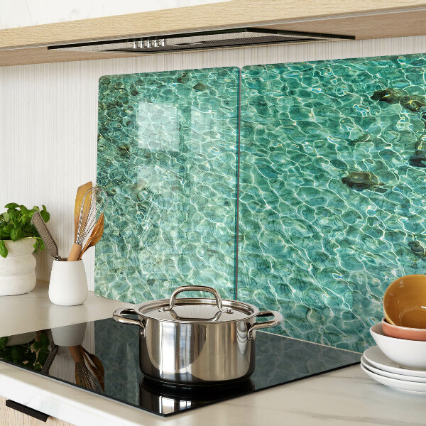 Glas-Schneidebrett mit Poolwasser-Motiv