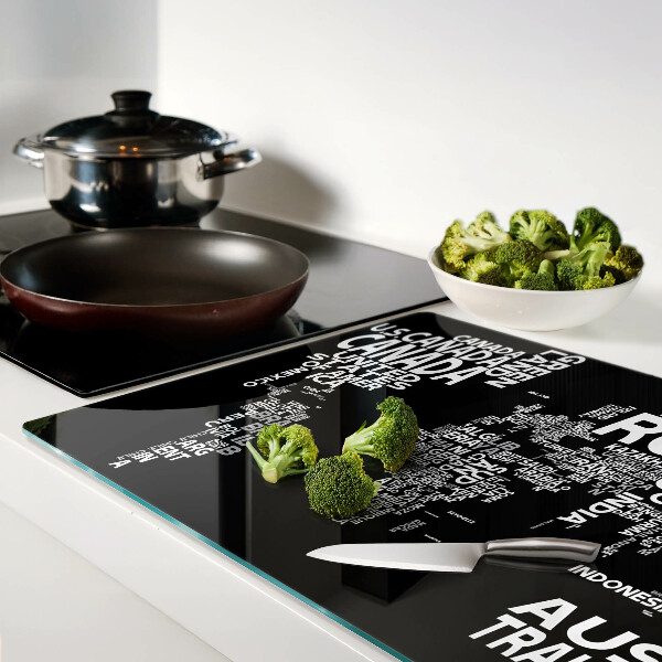 Schneidebrett Weltkarte mit Ländernamen