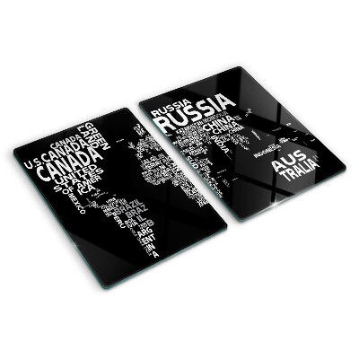 Schneidebrett Weltkarte mit Ländernamen