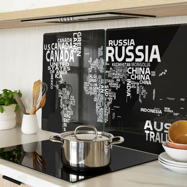 Schneidebrett Weltkarte mit Ländernamen