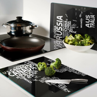 Schneidebrett Weltkarte mit Ländernamen