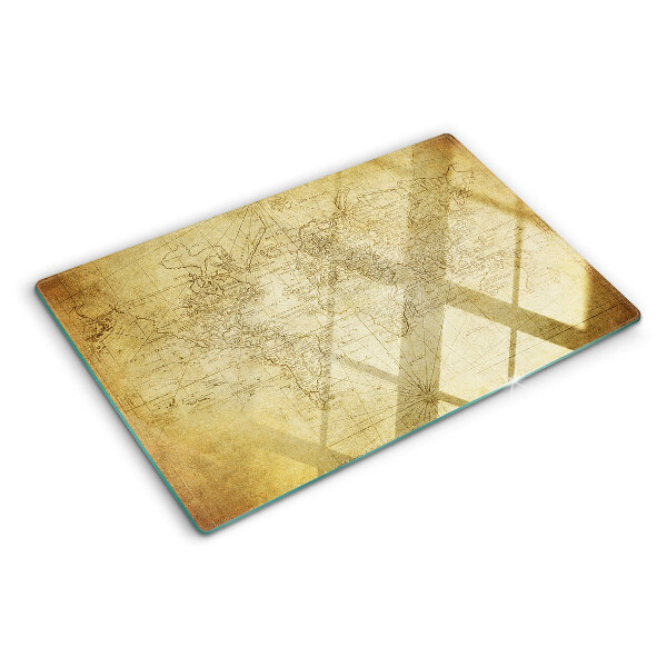 Schneidebrett mit Motiv der Karte der alten Welt