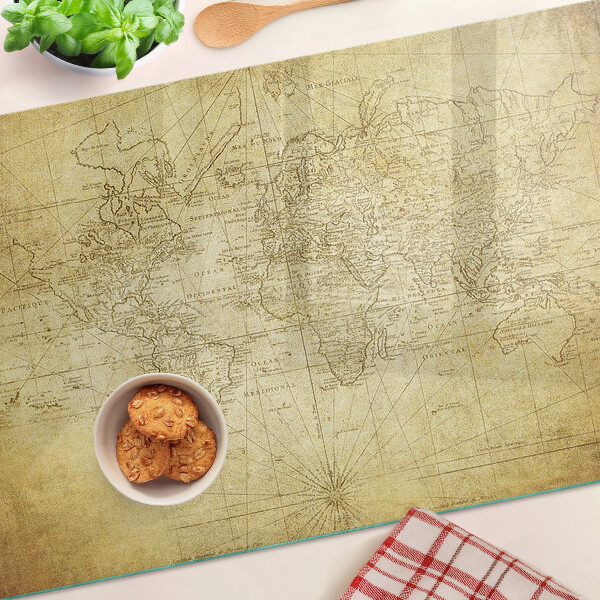 Schneidebrett mit Motiv der Karte der alten Welt