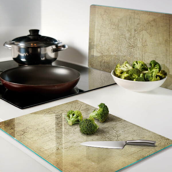 Schneidebrett mit Motiv der Karte der alten Welt