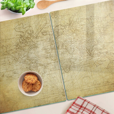 Schneidebrett mit Motiv der Karte der alten Welt