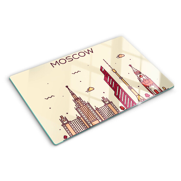 Glas schneidebrett Illustration der Moskauer Skyline