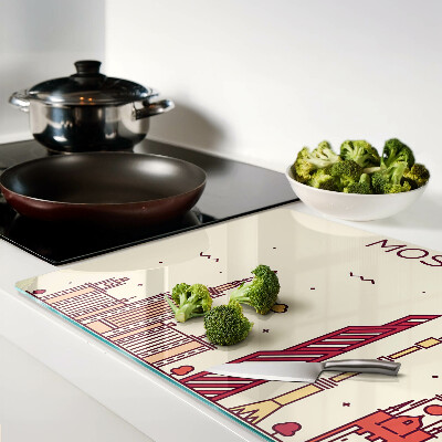 Glas schneidebrett Illustration der Moskauer Skyline