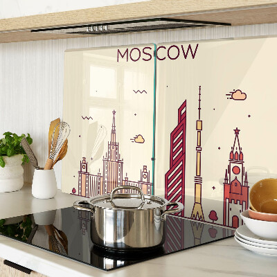 Glas schneidebrett Illustration der Moskauer Skyline