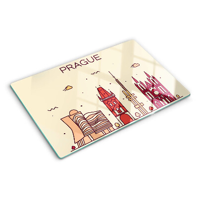 Schneidebrett mit Motiv der Stadtansicht von Prag