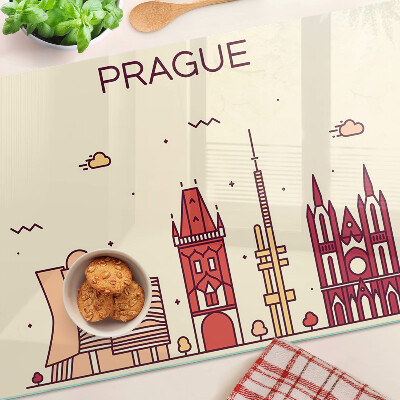 Schneidebrett mit Motiv der Stadtansicht von Prag