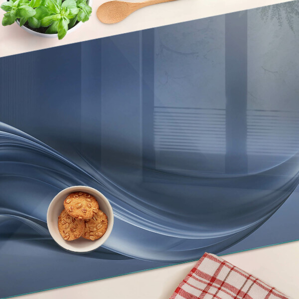 Schneidebrett glas Wellen in Blautönen