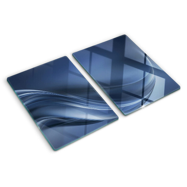 Schneidebrett glas Wellen in Blautönen