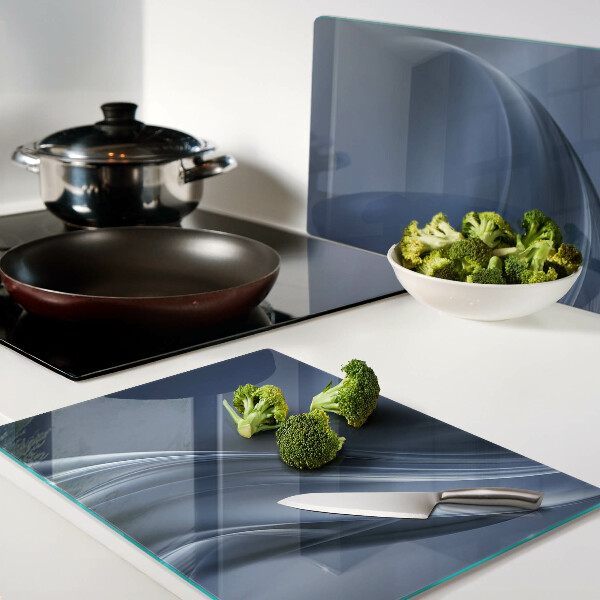 Schneidebrett glas Wellen in Blautönen