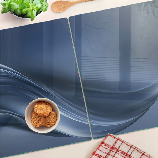 Schneidebrett glas Wellen in Blautönen