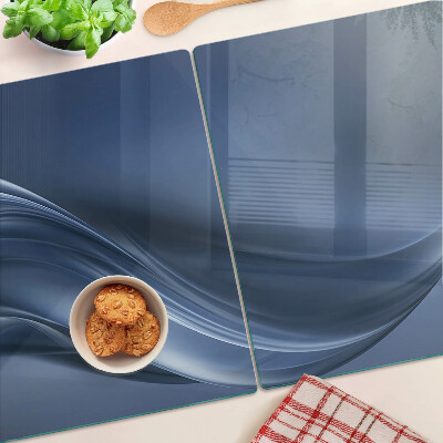 Schneidebrett glas Wellen in Blautönen