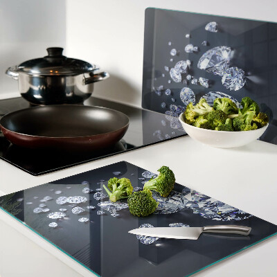 Glas schneidebrett Kristalle und Diamanten