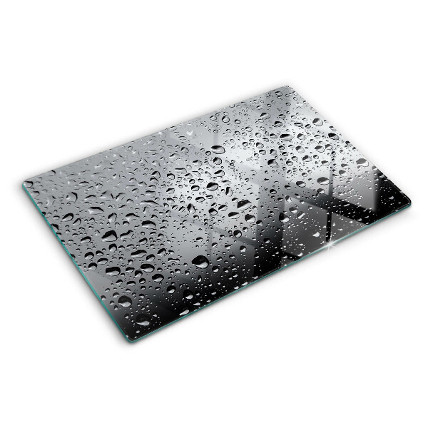 Glas-Schneidebrett mit Motiv aus Wassertropfen