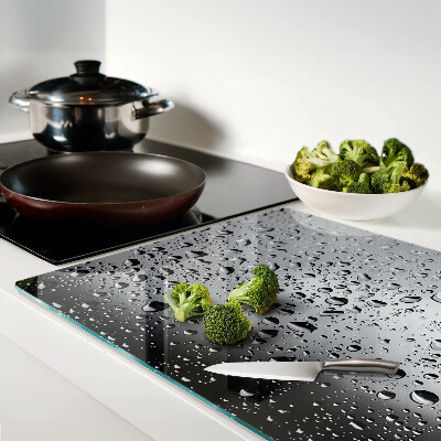 Glas-Schneidebrett mit Motiv aus Wassertropfen