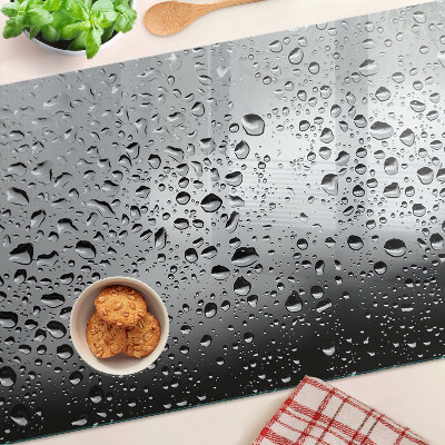 Glas schneidebrett Wassertropfen auf Glas