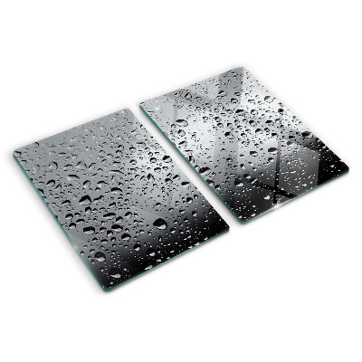 Glas-Schneidebrett mit Motiv aus Wassertropfen