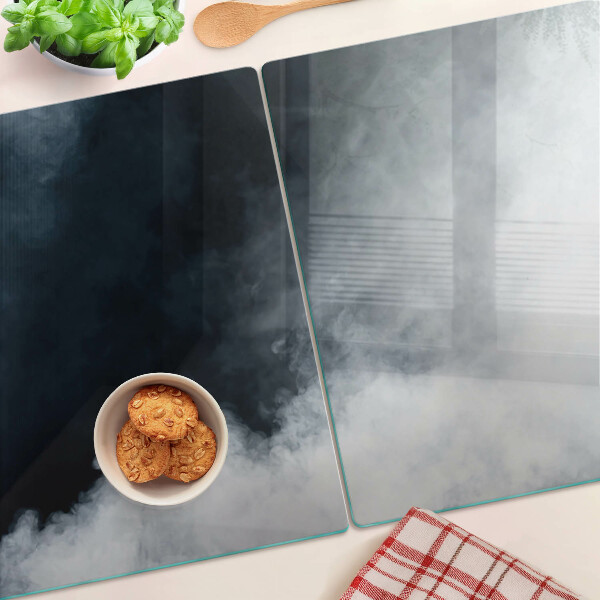 Glas-Schneidebrett mit Motiv Nebel und Fenster