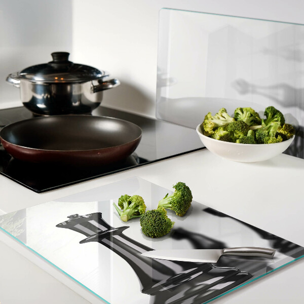 Schneidebrett mit Schachmotiv mit König- und Turm-Design