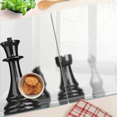 Schneidebrett mit Schachmotiv mit König- und Turm-Design