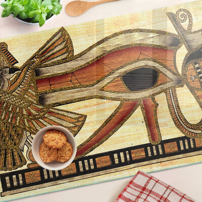 Schneidebrett glas Ägyptisches Hieroglyphenmotiv
